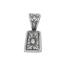 Load image into Gallery viewer, Bails. Sterling Silver Oxidized 9.0mm Width by 11.9mm Height, Flat Flower Pinch Bail with 5.4mm Width by 6.0mm Height, Sliding Bail at the top. Quantity per pack - 2 Pieces.