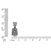 Load image into Gallery viewer, Sterling Silver Oxidized 9.0mm Width by 11.9mm Height, Flat Flower Pinch Bail with 5.4mm Width by 6.0mm Height, Sliding Bail at the top. Quantity per pack - 2 Pieces.
