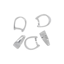 Load image into Gallery viewer, Sterling Silver 6.9mm Width by 7.8mm Height, Leaf Pinch Bail. Quantity per pack - 5 Pieces.