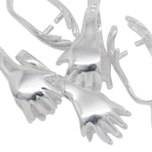 Load image into Gallery viewer, Sterling Silver 9.4mm Width by 16.4mm Height, Side To Side Hand Pinch Bail with 6.3mm Width by 8.0mm Height, Sliding Bail at the top. Quantity per pack - 5 Pieces.