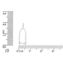 Load image into Gallery viewer, Sterling Silver 3.6mm Width by 15.1mm Height, Side To Side Pinch Bail with 19.0 Gauge, 4.2mm Width, Closed Ring at the top. Quantity per pack - 5 Pieces.
