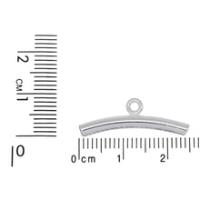 Load image into Gallery viewer, Sterling Silver 3.0mm Width by 24.0mm Length Smooth Curved Tube, Sliding Bail with 18 Gauge 3.9mm Closed Ring at the Bottom. Quantity per pack - 4 Pieces.