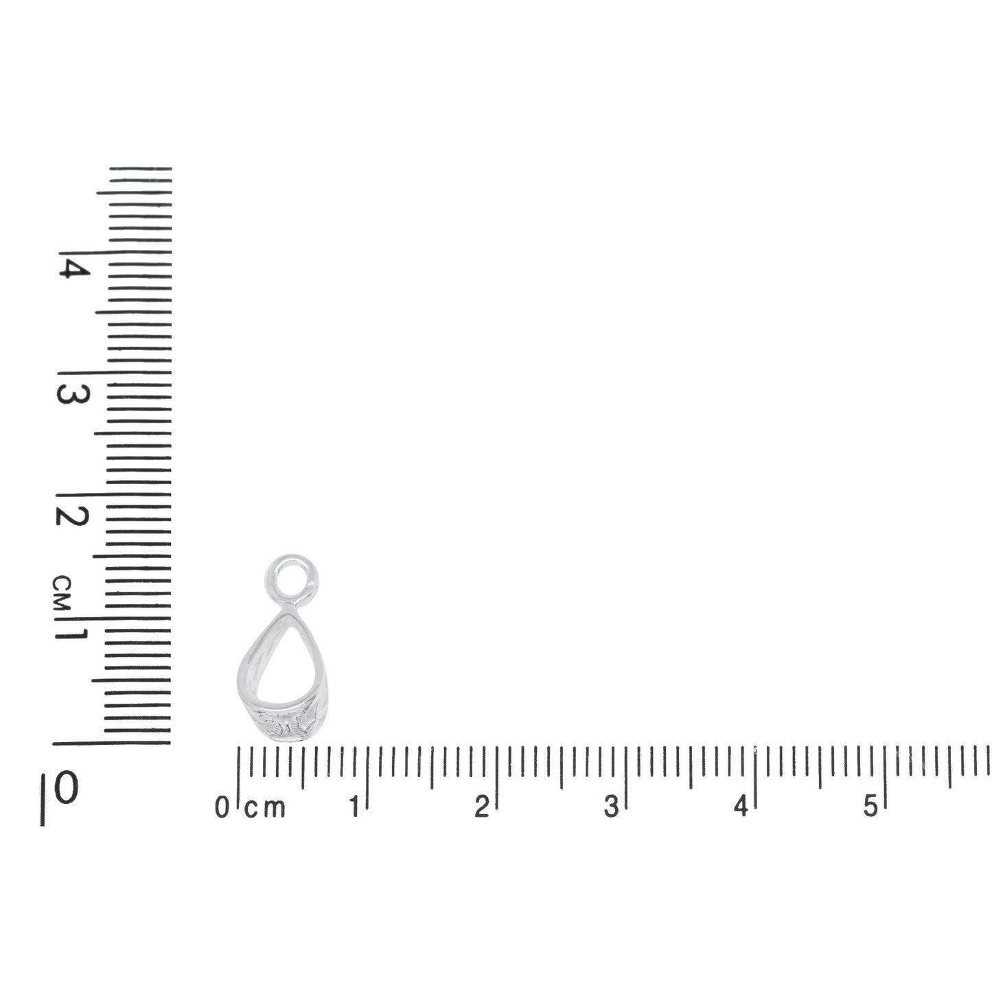 Sterling Silver 7.0mm Width by 10.3mm Height by 6.4mm Length, Filigree Sliding Bail with 17.0 Gauge 4.1mm Open Ring. Quantity per pack - 5 Pieces.