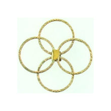 Load image into Gallery viewer, Gold Filled 27.9mm Width by 2.0mm Length by 28.1mm Height, Textured Flower Connector. Quantity Per Pack: 4 Pieces.