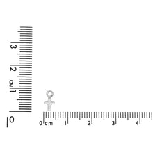 Load image into Gallery viewer, Sterling Silver 4.58mm Width by 5.88mm Length by 0.90mm Height, Cross Charm With 21.0 Gauge 3.0mm Fix Ring at the Top. Quantity Per Pack: 25 Pieces.