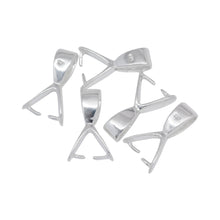 Load image into Gallery viewer, Sterling Silver 4.3mm Length by 3.4mm Width by 7.4mm Height, Smooth Sliding Bail With 3.3mm Width by 8.9mm Length by 7.3mm Height, Smooth Pinch Bail at the Bottom, Pinch Bail. Quantity per pack - 5 Pieces.
