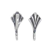 Load image into Gallery viewer, Bails. Sterling Silver Oxidized 4.7mm Width by 6.2mm Length by 10.7mm Height, Shell Sliding Bail with 18.0 Gauge 4.5mm Width / Length Open Ring. Quantity per pack - 5 Pieces.