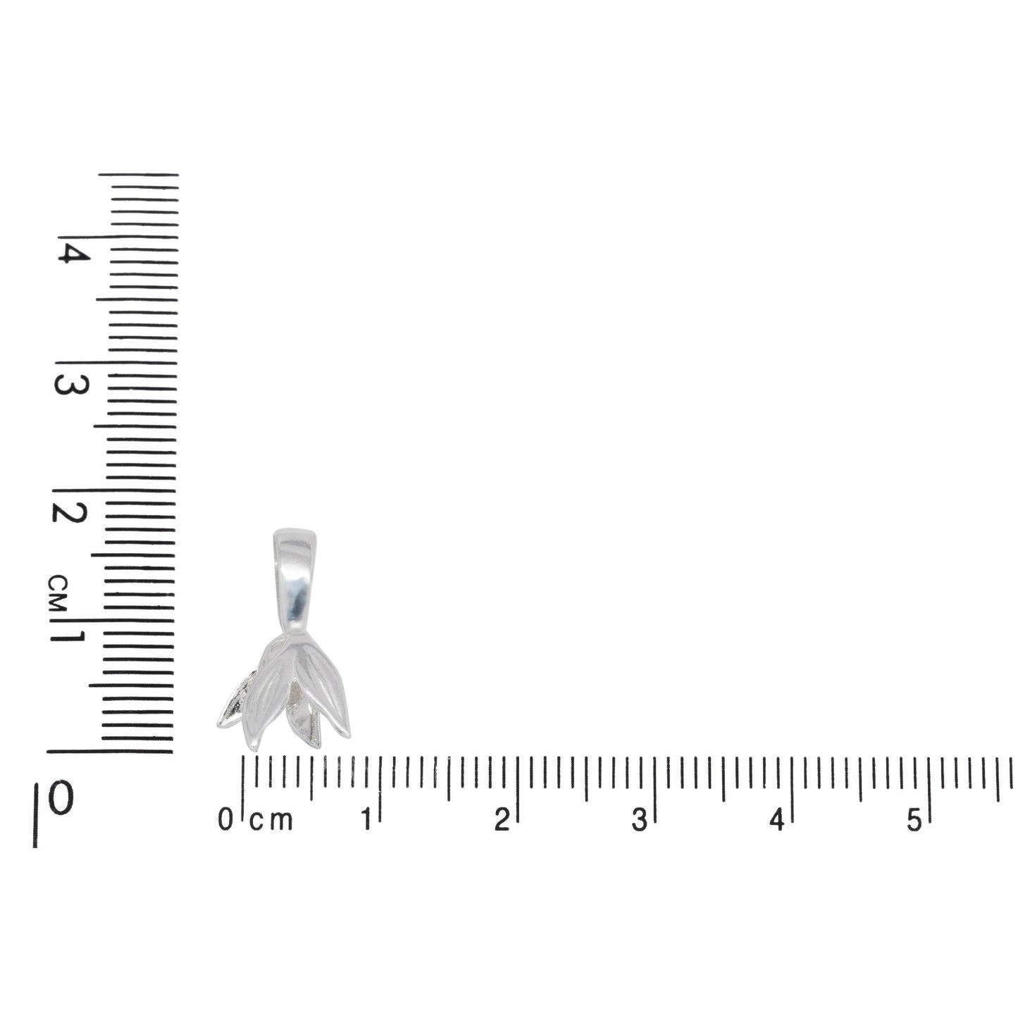 Sterling Silver 3.3mm Length by 5.2mm Width, Smooth Sliding Bail With 10.2mm Width by 8.0mm Length, Leafs towards the Bottom, Side to Side Pinch Bail at the Bottom. Quantity per pack - 5 Pieces.