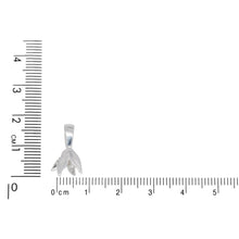 Load image into Gallery viewer, Sterling Silver 3.3mm Length by 5.2mm Width, Smooth Sliding Bail With 10.2mm Width by 8.0mm Length, Leafs towards the Bottom, Side to Side Pinch Bail at the Bottom. Quantity per pack - 5 Pieces.
