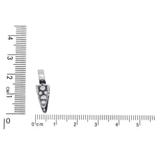Load image into Gallery viewer, Sterling Silver Oxidized 3.0mm Length by 7.6mm Width, Smooth Sliding Bail With 10.7mm Width by 6.8mm Length, Dotted Textured Pinch Bail at the Bottom. Quantity per pack - 3 Pieces.