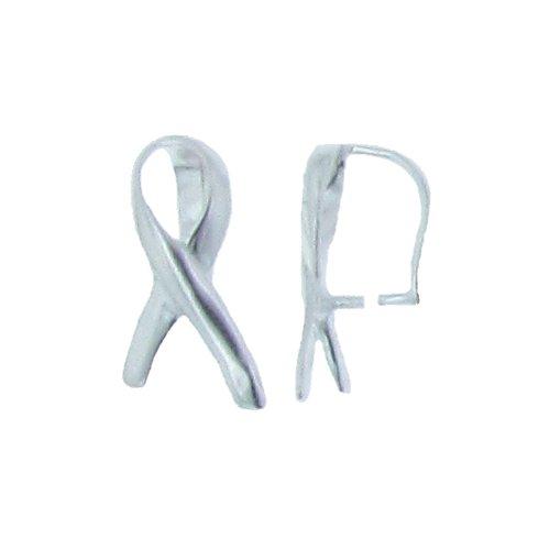Sterling Silver, 2.7mm Width by 5.9mm Length by 12.3mm Height, Plain Pinch Bail with Support Ribbon. Quantity per pack: 1 Pieces.