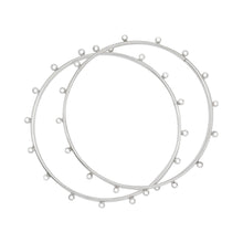 Load image into Gallery viewer, Sterling Silver 61.50mm Width / Length Smooth Bangle with 16 of 2.45mm Width / Length Smooth Fix Ring on outside of the Bangle. Quantity Per Pack: 1 Piece.