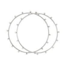 Load image into Gallery viewer, Sterling Silver 66.30mm Width / Length Smooth Bangle with 16 of 2.45mm Width / Length Smooth Fix Ring on outside of the Bangle. Quantity Per Pack: 1 Piece.