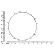 Load image into Gallery viewer, Sterling Silver 66.30mm Width / Length Smooth Bangle with 16 of 2.45mm Width / Length Smooth Fix Ring on outside of the Bangle. Quantity Per Pack: 1 Piece.