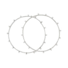 Load image into Gallery viewer, Sterling Silver 66.20mm Width / Length Hammered Bangle with 16 of 2.45mm Width / Length Smooth Fix Ring on outside of the Bangle. Quantity Per Pack: 1 Piece.