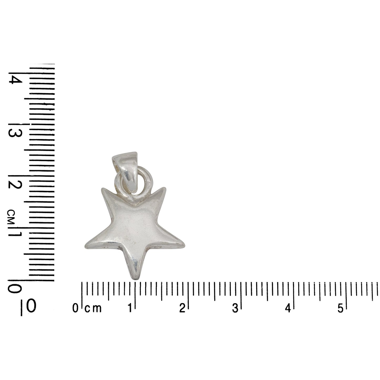 Sterling Silver, 19.1mm Width by 4.1mm Length by 22.1mm Height, Star Charm. Quantity Per Pack: 1 Piece.