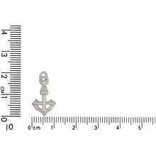 Load image into Gallery viewer, Sterling Silver, 11.0mm Width by 2.5mm Length by 18.4mm Height, Anchor Charm. Quantity Per Pack: 2 Pieces.