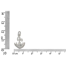 Load image into Gallery viewer, Sterling Silver, 12.3mm Width by 1.9mm Length by 16.3mm Height, Umbrella Charm. Quantity Per Pack: 5 Pieces.