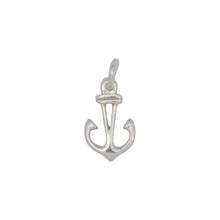Load image into Gallery viewer, Sterling Silver, 8.4mm Width by 1.6mm Length by 13.8mm Height, Anchor Charm. Quantity Per Pack: 5 Pieces.