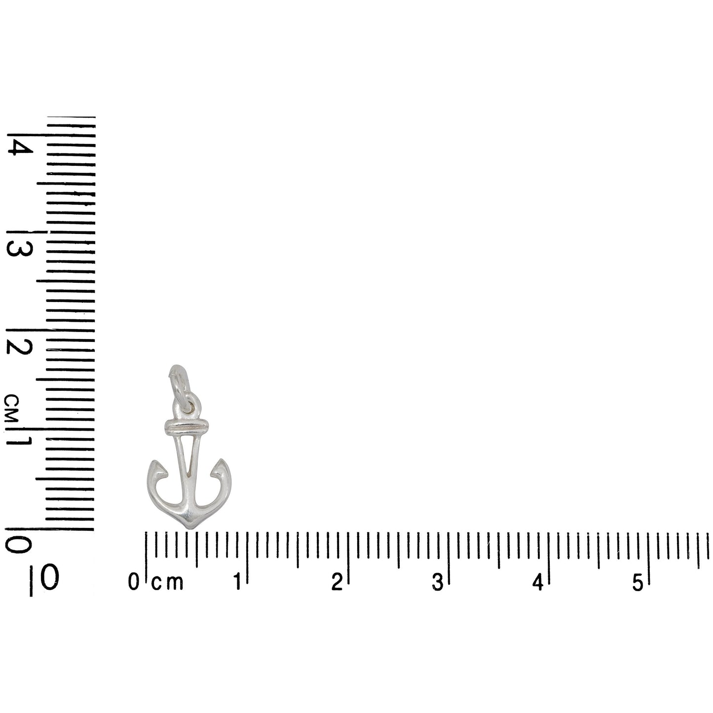 Sterling Silver, 8.4mm Width by 1.6mm Length by 13.8mm Height, Anchor Charm. Quantity Per Pack: 5 Pieces.
