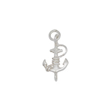 Load image into Gallery viewer, Sterling Silver, 3.7mm Width by 10.8mm Length by 20.1mm Height, Anchor Charm. Quantity Per Pack: 5 Pieces.
