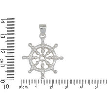 Load image into Gallery viewer, Sterling Silver, 27.7mm Width by 3.2mm Length by 31.6mm Height, Wheel Pendant. Quantity Per Pack: 1 Piece.