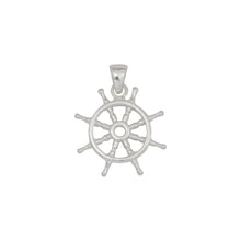 Load image into Gallery viewer, Sterling Silver, 23.6mm Width by 3.3mm Length by 25.1mm Height, Wheel Pendant. Quantity Per Pack: 1 Piece.