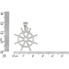 Load image into Gallery viewer, Sterling Silver, 23.6mm Width by 3.3mm Length by 25.1mm Height, Wheel Pendant. Quantity Per Pack: 1 Piece.