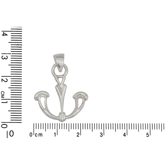 Sterling Silver, 23.3mm Width by 2.6mm Length by 25.9mm Height, Anchor Pendant. Quantity Per Pack: 1 Piece.