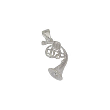 Load image into Gallery viewer, Sterling Silver, 15.8mm Width by 10.7mm Length by 27.7mm Height, French Horn Pendant. Quantity Per Pack: 1 Piece.