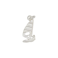 Load image into Gallery viewer, Sterling Silver, 9.5mm Width by 1.2mm Length by 20.4mm Height, Sail Boat Charm. Quantity Per Pack: 5 Pieces.