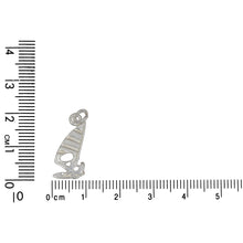 Load image into Gallery viewer, Sterling Silver, 9.5mm Width by 1.2mm Length by 20.4mm Height, Sail Boat Charm. Quantity Per Pack: 5 Pieces.