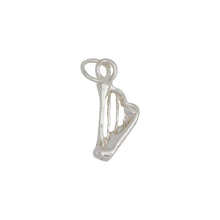 Load image into Gallery viewer, Sterling Silver, 7.8mm Width by 2.1mm Length by 17.1mm Height, Harp Charm. Quantity Per Pack: 5 Pieces.