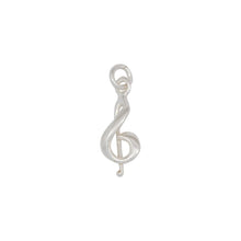 Load image into Gallery viewer, Sterling Silver, 7.1mm Width by 3.6mm Length by 17.4mm Height, Clef Music Note Charm. Quantity Per Pack: 4 Pieces.
