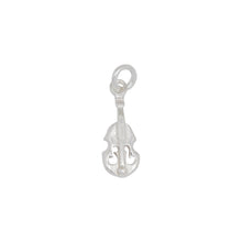 Load image into Gallery viewer, Sterling Silver, 6.5mm Width by 2.4mm Length by 17.5mm Height, Violin Charm. Quantity Per Pack: 4 Pieces.