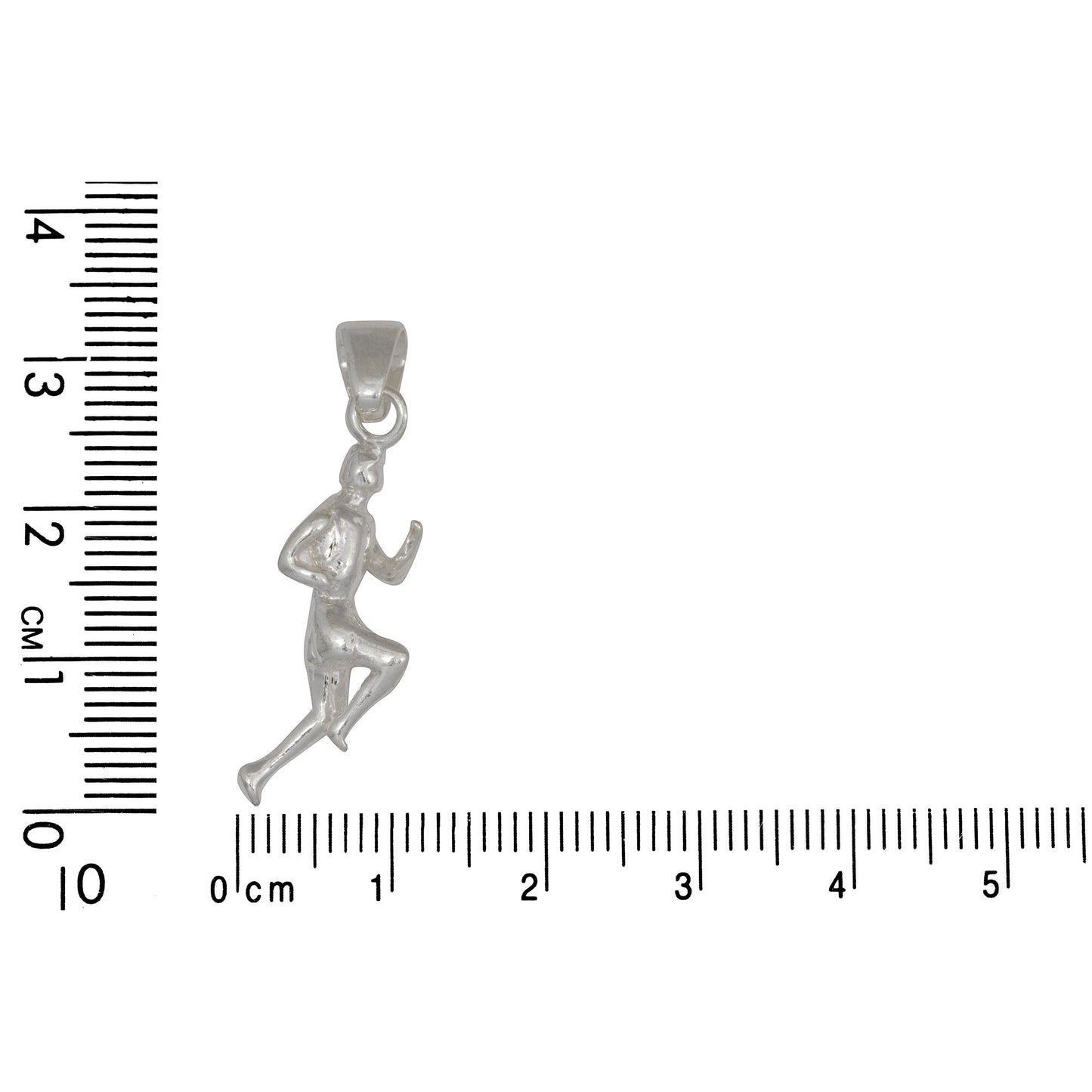 Sterling Silver, 6.9mm Width by 8.5mm Length by 23.0mm Height, Runner Pendant. Quantity Per Pack: 2 Pieces.