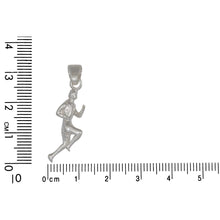 Load image into Gallery viewer, Sterling Silver, 6.9mm Width by 8.5mm Length by 23.0mm Height, Runner Pendant. Quantity Per Pack: 2 Pieces.