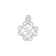 Load image into Gallery viewer, Sterling Silver, 14.3mm Width by 2.3mm Length by 17.1mm Height, Filigree Flower Charm. Quantity Per Pack: 5 Pieces.
