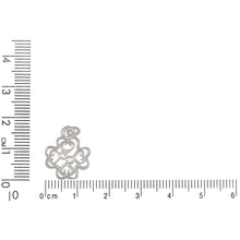 Load image into Gallery viewer, Sterling Silver, 14.3mm Width by 2.3mm Length by 17.1mm Height, Filigree Flower Charm. Quantity Per Pack: 5 Pieces.