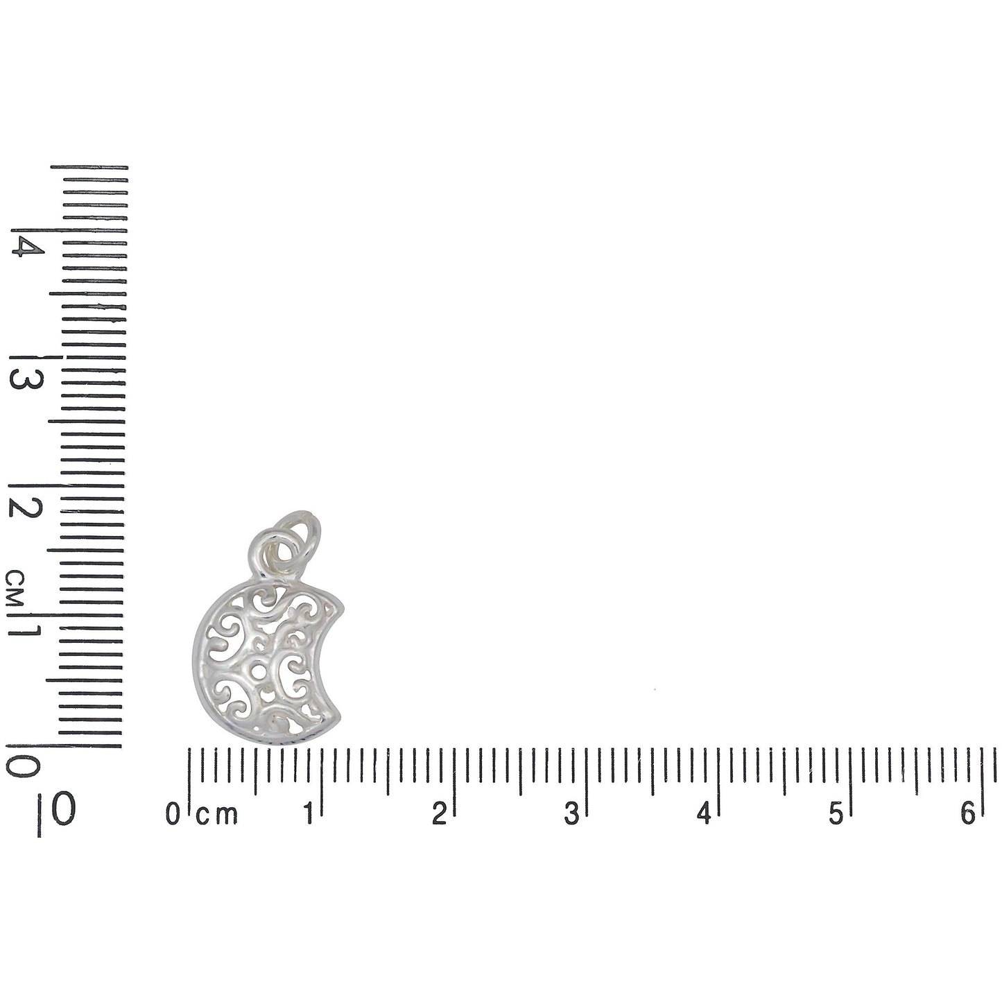 Sterling Silver, 11.3mm Width by 2.4mm Length by 16.5mm Height, Filigree Charm. Quantity Per Pack: 5 Pieces.