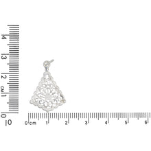 Load image into Gallery viewer, Sterling Silver, 18.6mm Width by 1.7mm Length by 26.4mm Height, Filigree Charm. Quantity Per Pack: 3 Pieces.
