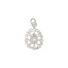 Load image into Gallery viewer, Sterling Silver, 12.9mm Width by 2.7mm Length by 19.4mm Height, Filigree Charm. Quantity Per Pack: 4 Pieces.