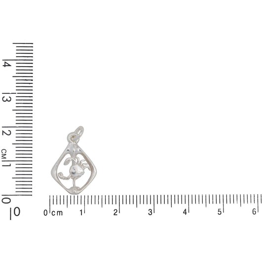 Sterling Silver, 13.2mm Width by 2.1mm Length by 18.4mm Height, Cancer Charm. Quantity Per Pack: 4 Pieces.
