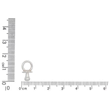Load image into Gallery viewer, Sterling Silver, 8.0mm Width by 7.0mm Length by 14.7mm Height, Baby Pacifier Charm. Quantity Per Pack: 4 Pieces.