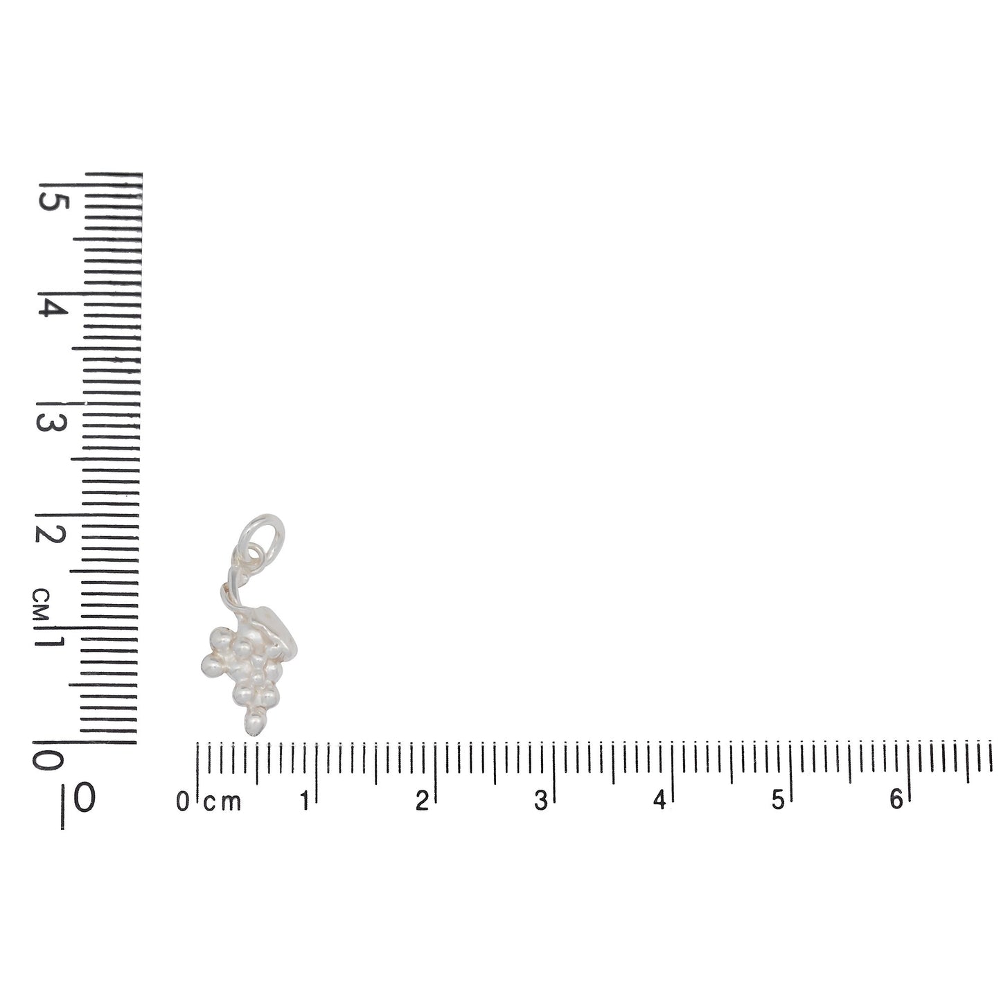 Sterling Silver, 8.3mm Width by 5.0mm Length by 17.2mm Height, Grapes Charm. Quantity Per Pack: 3 Pieces.