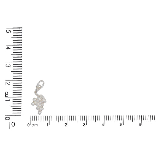Sterling Silver, 8.3mm Width by 5.0mm Length by 17.2mm Height, Grapes Charm. Quantity Per Pack: 3 Pieces.