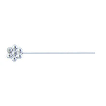 Load image into Gallery viewer, Sterling Silver, 26.0 Gauge 1.5 Inch Fancy Pin With Dotted Flower Head. Quantity Per Pack: 20 Pieces.