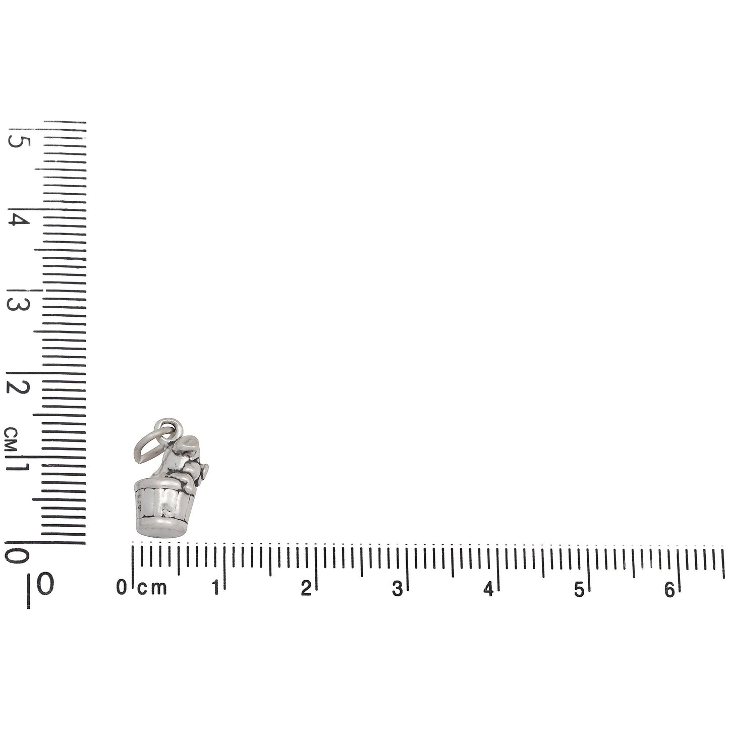 Sterling Silver, 7.1mm Width by 7.0mm Length by 12.8mm Height, Pig in a Barrel Charm. Quantity Per Pack: 1 Piece.