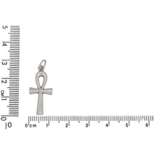 Load image into Gallery viewer, Sterling Silver, 11.6mm Width by 1.7mm Length by 26.3mm Height, Ankh Charm. Quantity Per Pack: 1 Piece.