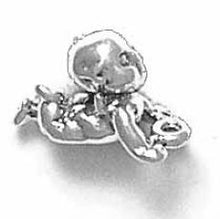 Load image into Gallery viewer, Charms. Sterling Silver, 8.8mm Width by 9.9mm Length by 15.7mm Height, Kewpie Doll Charm. Quantity Per Pack: 1 Piece.